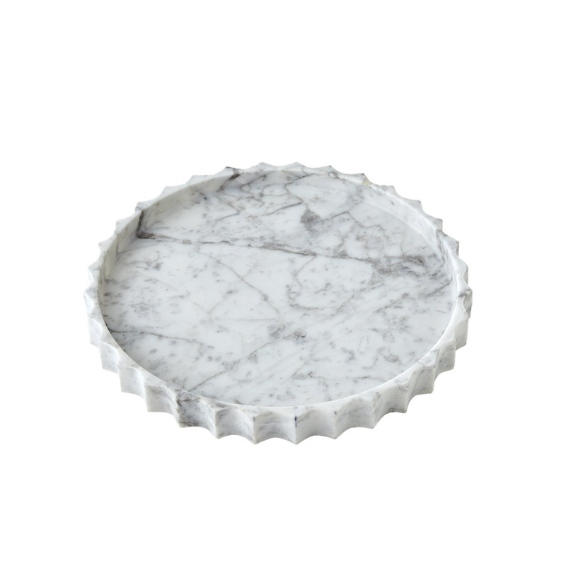 Marble Decorative Tray, 12"Wx12"Dx1.25"H