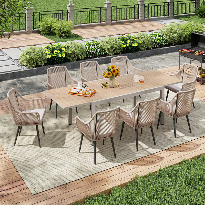 Ensemble repas d'extérieur pour 8 personnes, Brown