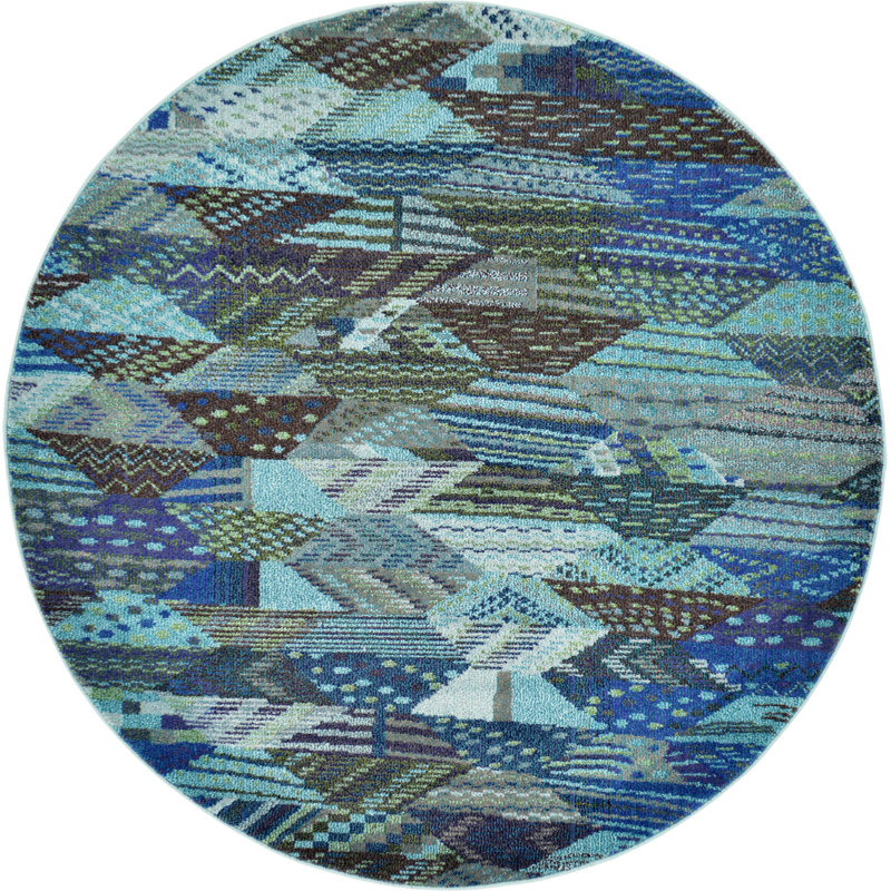 Tapis bleu Albro Southwestern, Rond 6 pi 1 po