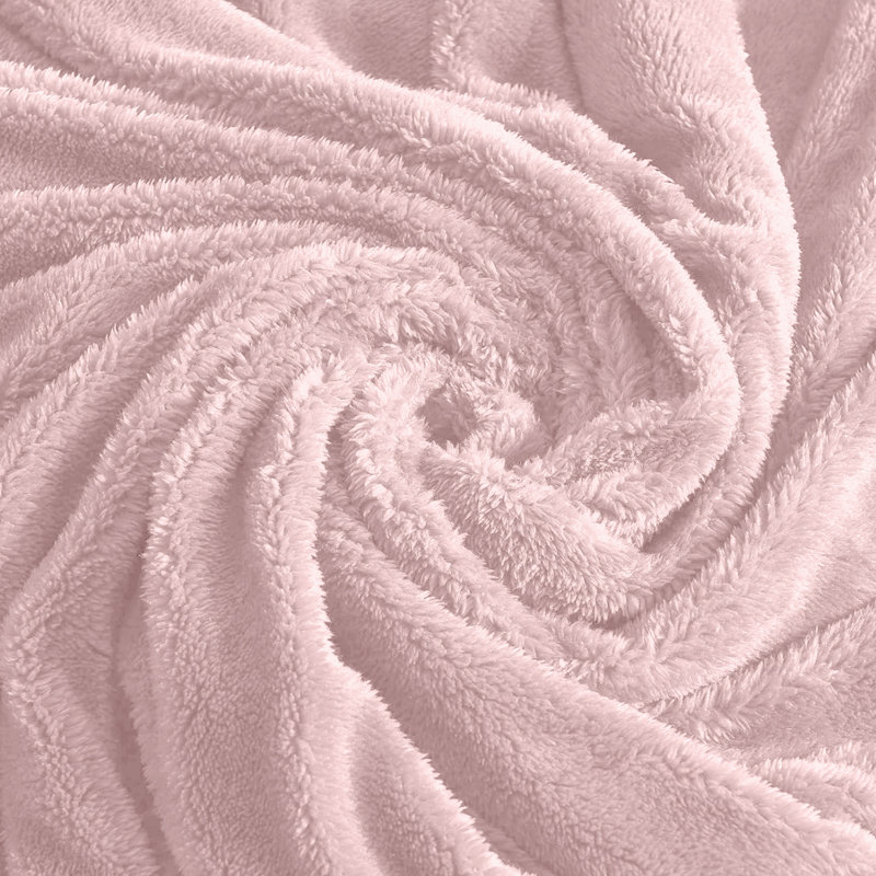 Misuzu Super Soft Reversible Sherpa Fleece Blanket, Single, Pink
