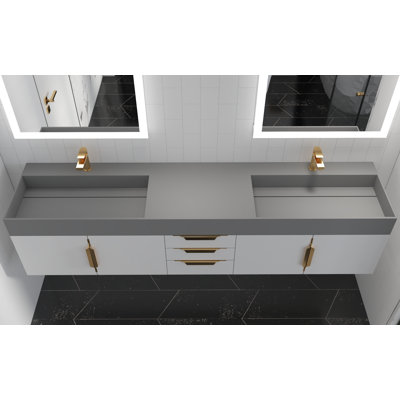 Meuble-lavabo double 84 po avec plateau Amazon