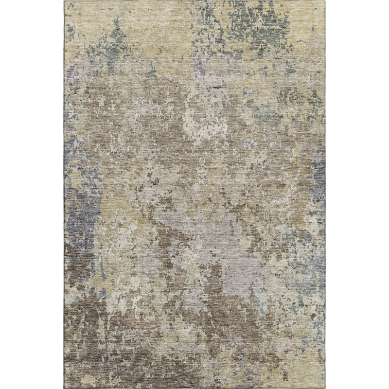 Tapis moderne de qualité supérieure lavable à la machine Gurubaksh AMF1162, Rectangle 10 pi x 14 pi