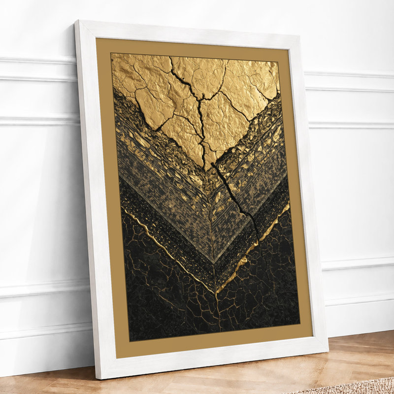 Golden Divide Industrial - Framed Print, A4 - 29.7 x 21.0 cm, White