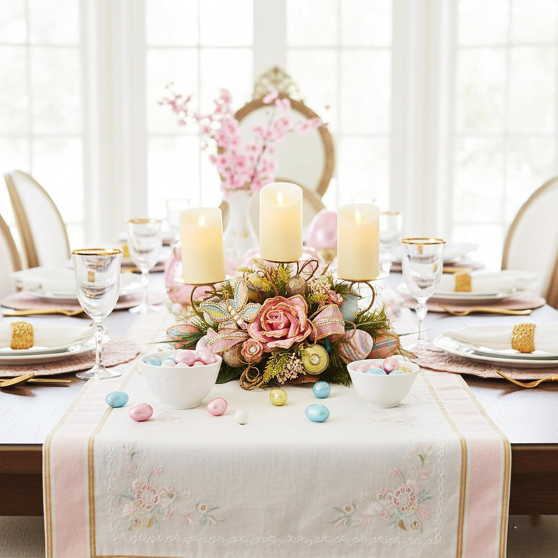 Easter Capiz Floral Candelabra