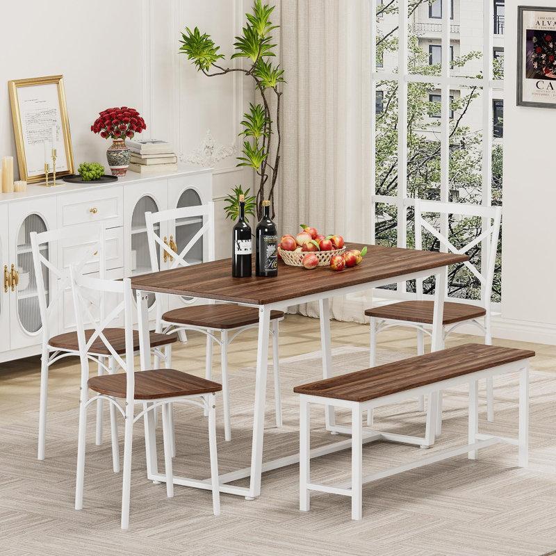 Ensemble de table de salle à manger 6 pièces 6 pièces pour la cuisine, le coin-repas et le salon
