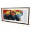 Colorful Abstract Moving Elephant - Blue Framed Matted Print