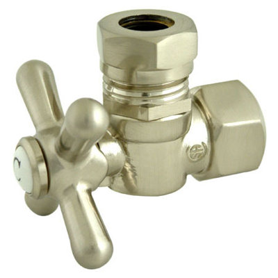 Kingston Brass Vintage 1/2-Inch FIP x 1/2 or 7/16-Inch Slip Joint Quarter-Turn Angle Stop Valve