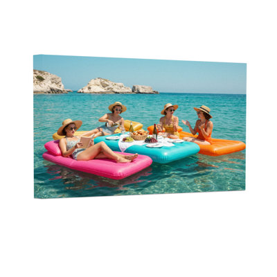 Fashion Beach Floats With Friends And Food