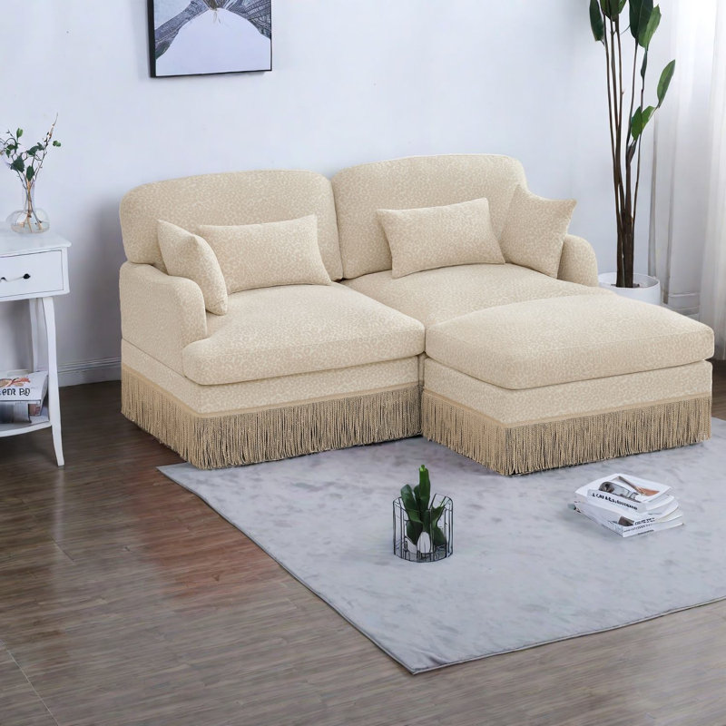 Deep Seat Modular Sofas, Chenille Modern Tassel Style For Home