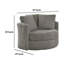 Fauteuil d'appoint pivotant Rane, chenille, forme de tonneau, bois massif-108208160