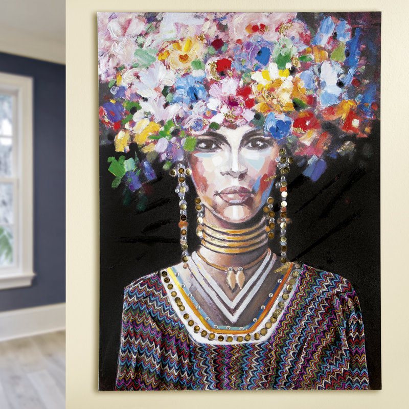 African Flower - Wrapped Canvas Painting