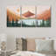 «Sun Mountain Landscape Forest Lake Abstract Minimal Nature Scene», reproduction d'art sur toile encadrée 3 pièces-119395191-75848785-75848784