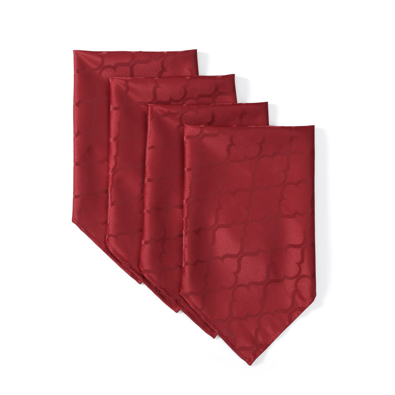 Sarok Rectangle Geometric Jacquard Tablecloth, Burgundy