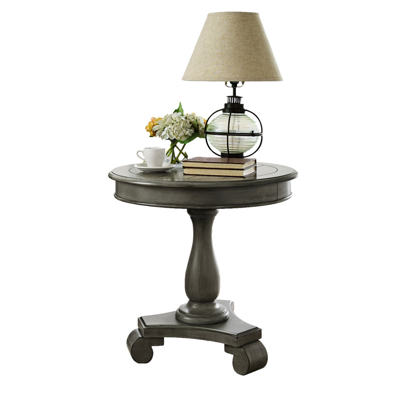 Guéridon gris en bois - H 26,5 po, espace avec grand, pratique, Gris