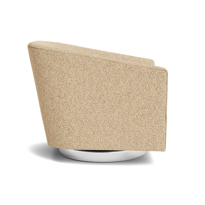 Cooper Full Swivel Chair, Berber - Dune, Polished Stainless Steel