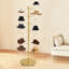 Organisateur de chapeaux vertical moderne à 25 crochets avec roulettes, manteau en acier au carbone robuste et arbre d'entrée-774219576-773508783