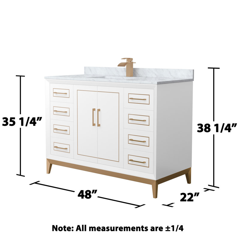 Ensemble de meuble-lavabo simple 48 po Marlena, Brun, Blanc