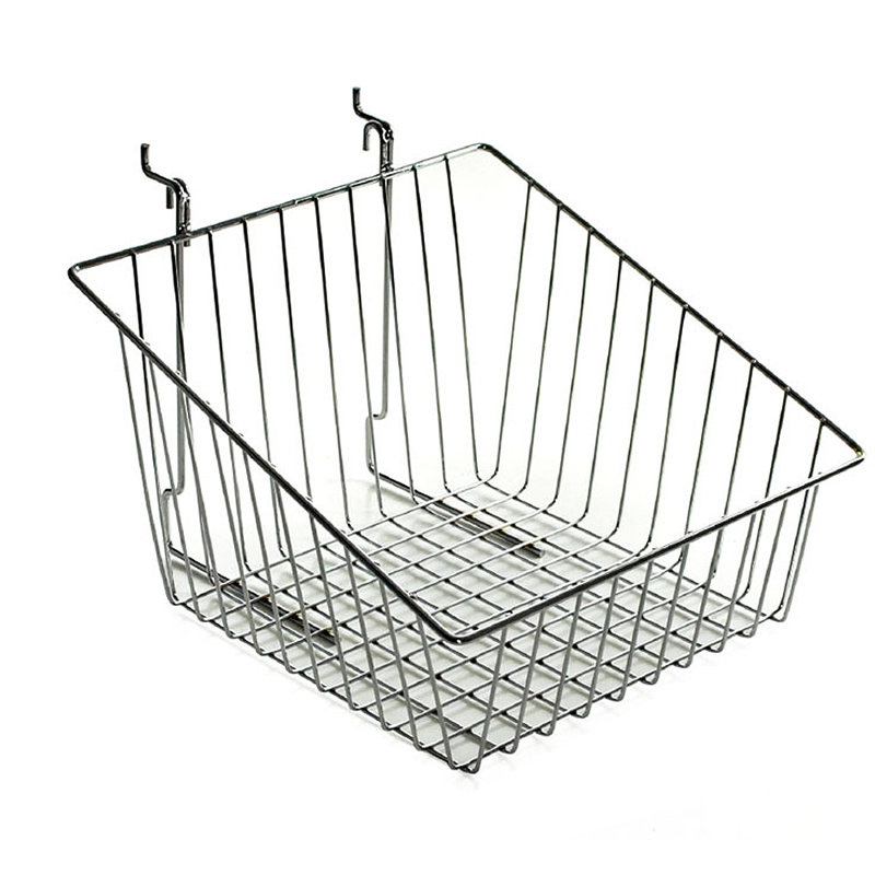 Panier en fil de fer chromé 8 po H, paquet de 2