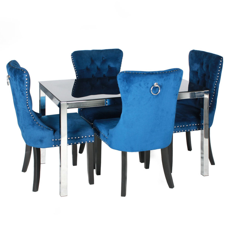 Ensemble repas 4 personnes Meryn, Bleu