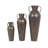 Jazzmun Metal Tall Floor Weathered Amphora Decorative Copper Vase with Hammered Details and Handles Set