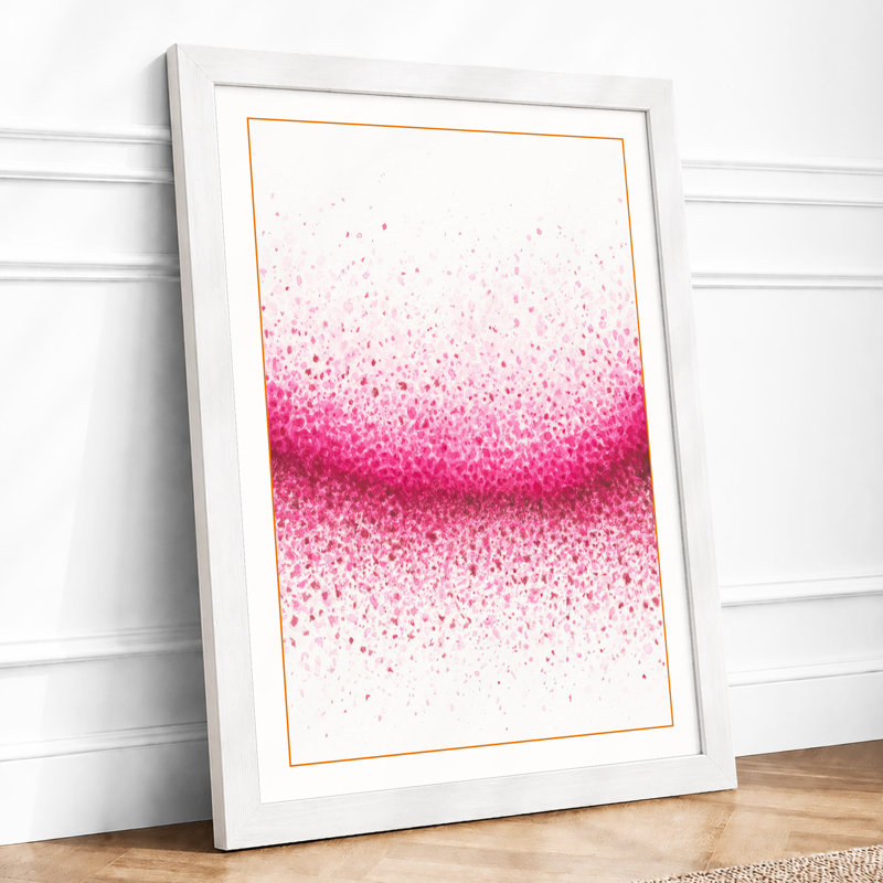 Magenta Drift Abstract - Framed Print, A4 - 29.7 x 21.0 cm, White