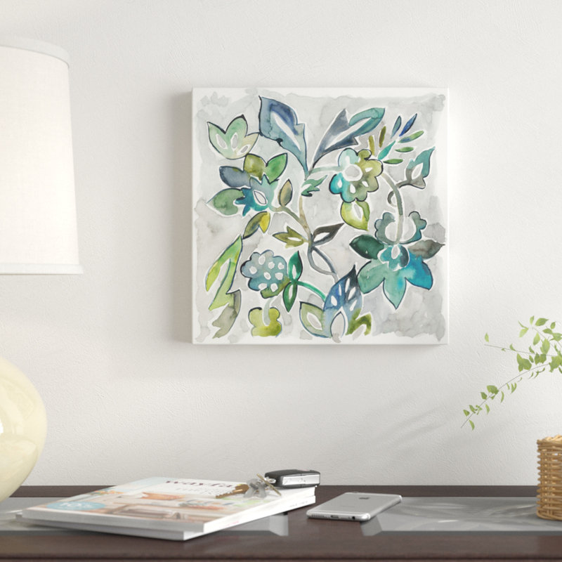 Sapphire Vine I 1 Piece Wrapped Canvas Painting, 30cm H x 30cm W