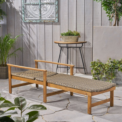 HAMPTON WOOD + WICKER CHAISE LOUNGE