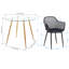 Ensemble de table de salle à manger élégant 5 pièces, table de salle à manger en verre et 4 chaises en plastique (chêne et noir)-1320230194