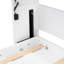Lit mural simple blanc et brun avec éclairage à DEL, armoire pliable, bois massif, ouverture hydraulique lisse, idéal pour les espaces de travail à la maison dans les petites résidences, bois, système, dortoirs de bonne étude-648678574