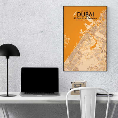 Carte de la ville de Dubaï, impression de luxe