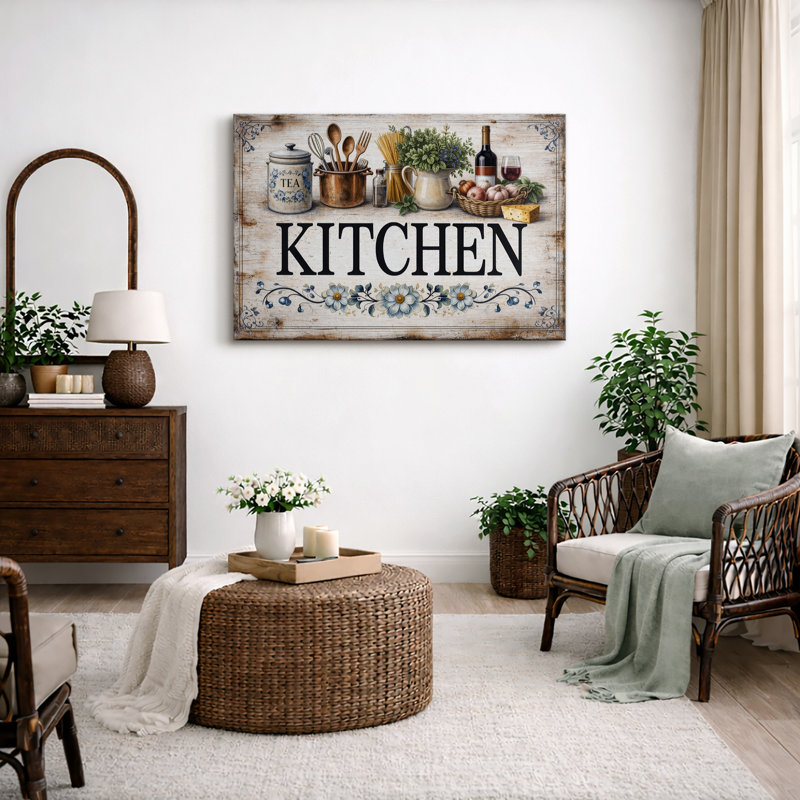 «Kitchen Kitchen Artwork», impression de giclée sur toile encadrée, Toile tendue, H 32 po x l 48 po x P 1,5 po