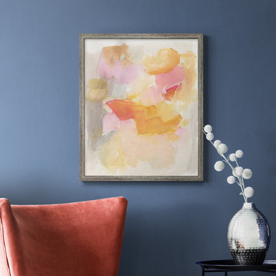 «Warm Petals I», toile encadrée de qualité supérieure - prête à être accrochée