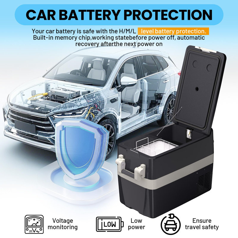 Refroidisseur de réfrigérateur de voiture portatif 12 V pour camionnette, véhicule récréatif, camping-car, VUS de -8 à 50 po, idéal pour les voyages, le camping, la route, les voyages