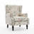 Duward Bird Floral Upholstered Wingback Accent Chair with Nailhead Trim-1037287652