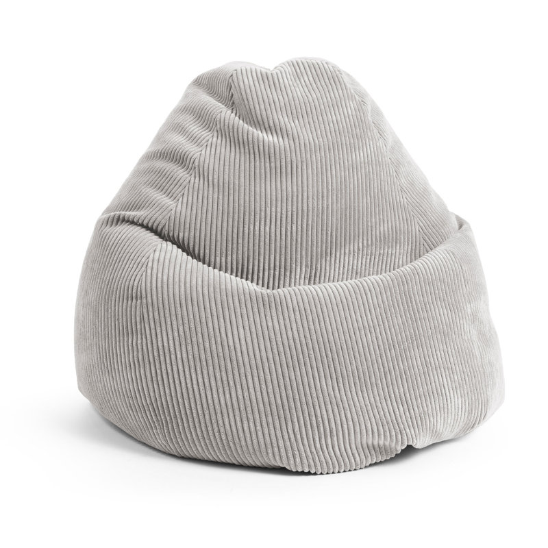 Shara Bean Bag, Gray Corduroy, Polystyrene Beans