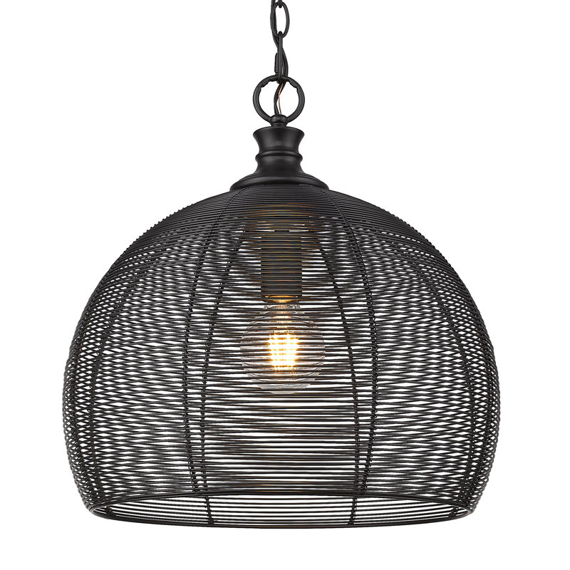 Callan 1-Light Dimmable Steel Dome Pendant with Adjustable Height
