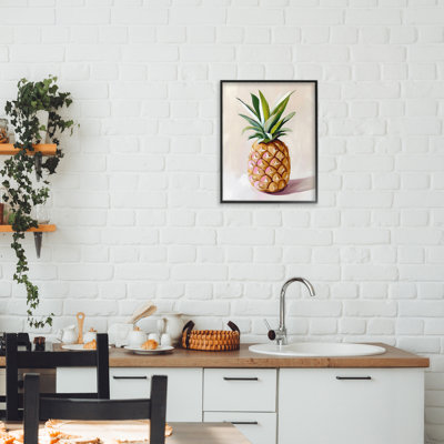 Giclée encadrée de fruits tropicaux pastel ananas, design par The Prints Vibe