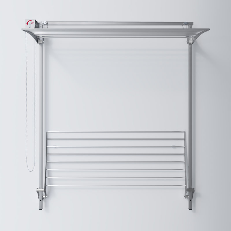 Steel Foldable Wall-Mounted Drying Rack, 100cm H x 38cm W x 52cm D