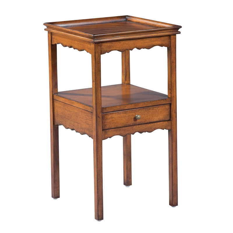 Solid Wood Tray Top End Table