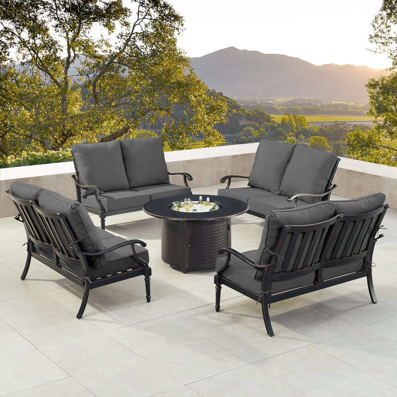 Pailey Outdoor 6 - Piece Conversation Set, Black