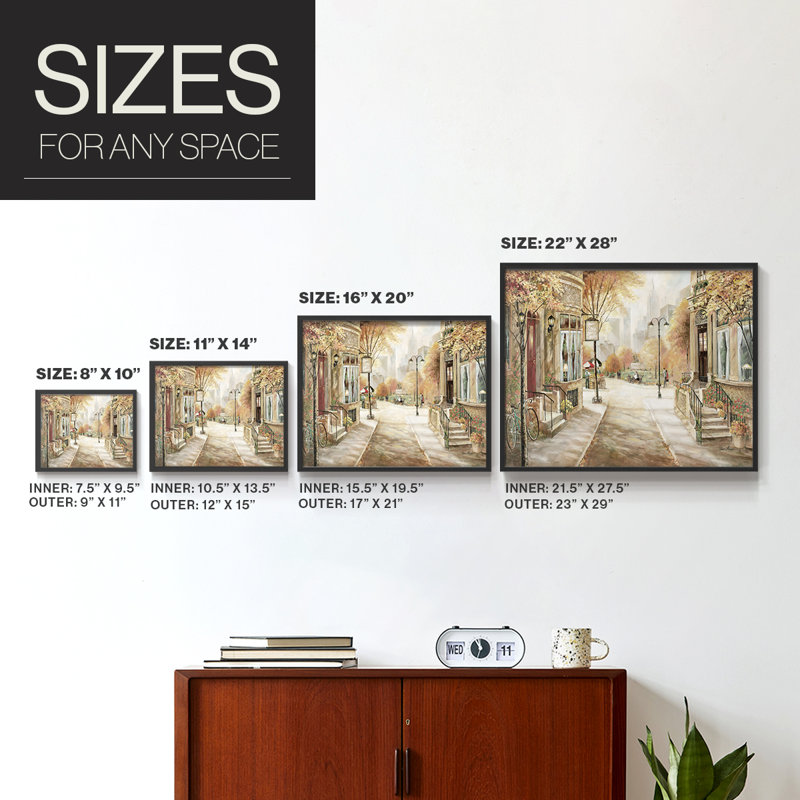 City Café -Framed Print - Restickable, H 22 po x l 28 po, Noir, noir, noir, noir