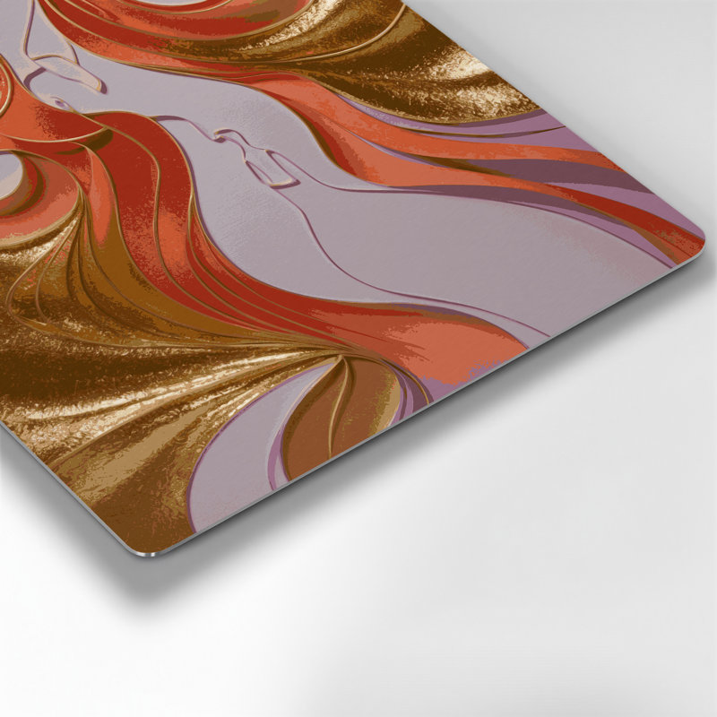 Abstract Figurative 37 Beige Metal Wall Art, 12" H x 12" W