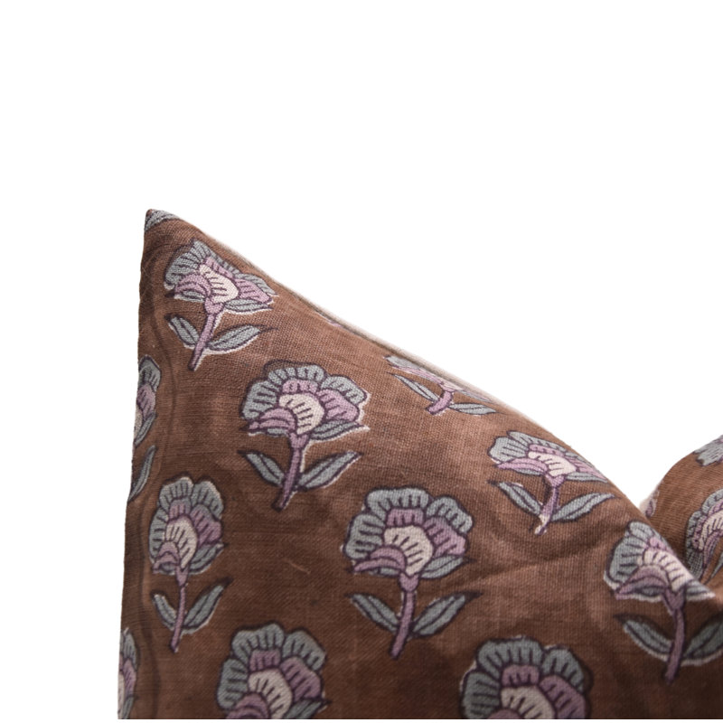 Housses de coussin en lin pur à motif de Fab Fabine, 14 x 20 pouces - Rohini, H 20 po x l 14 po