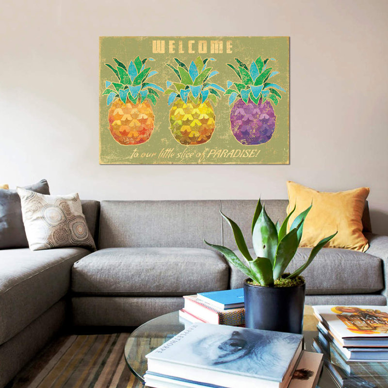 Island Time Pineapples II by Beth Grove - Print on Canvas, 66.04 cm H x 45.72 cm W x 1.91 cm D, No Frame