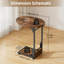 Table d'appoint pliante en forme de C, table de bout à structure en métal pour canapé, meuble télé compact pour salon, chambre à coucher et petits espaces