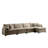 Corduroy Sofa with 1 Footrest-111793770-111899122