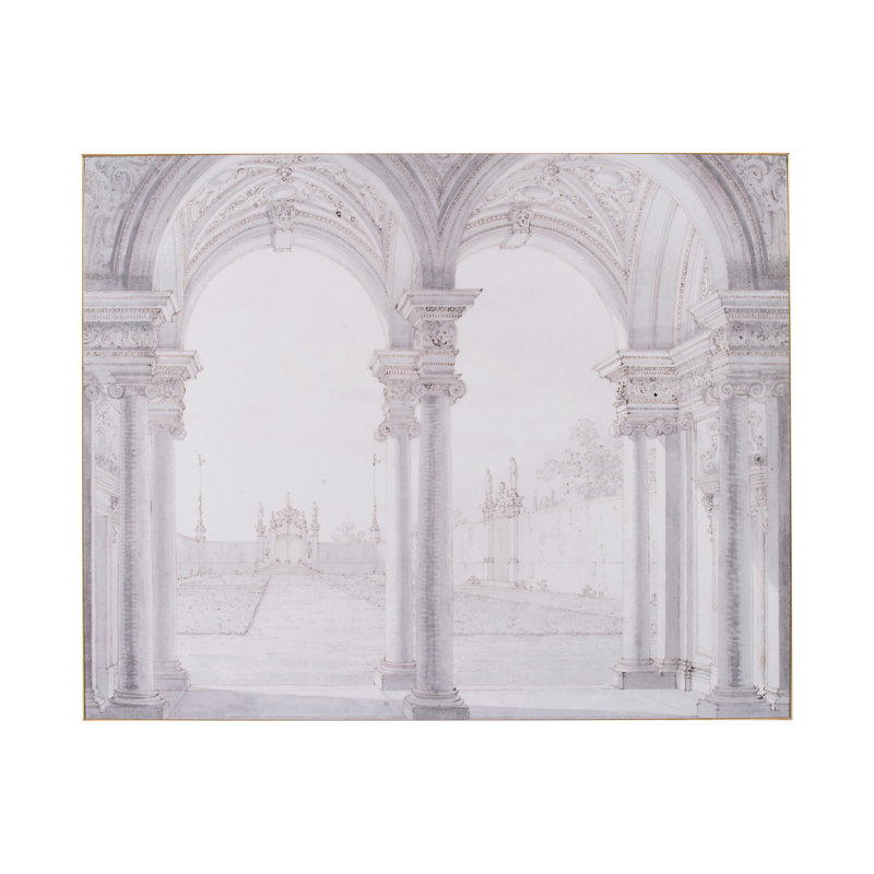 "Architecture historique", peinture sur toile encadrée