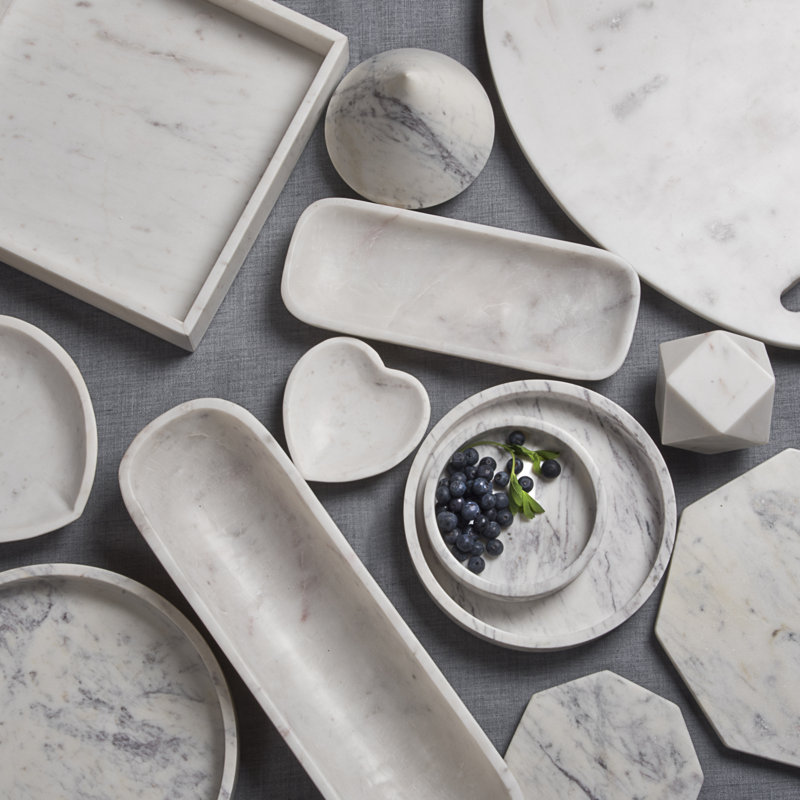 Matheson Marble Tray, 1.5" H x 9" W x 9" D