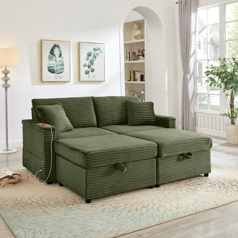 Comfortable Fluffy Corduroy Lazy Sofa, Storage Space For Big Loveseat, Super Soft Chaise Lounge With Double Ottomans And Table Board,Suitable For Chailiving