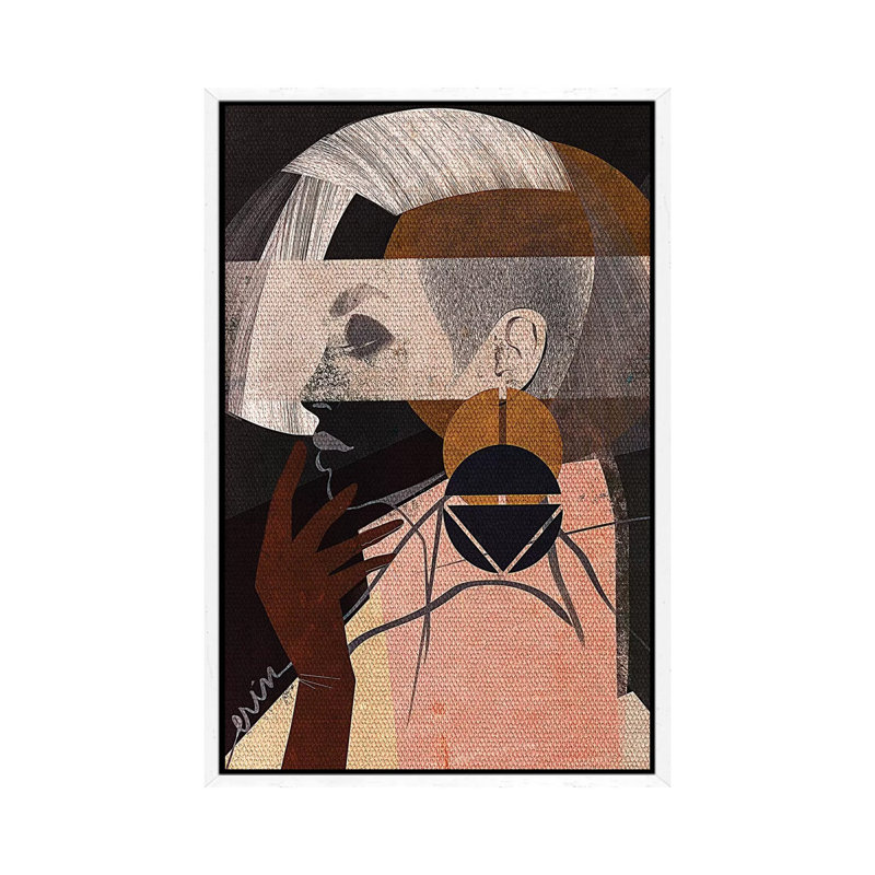 Face Off No. 2 by Erin K. Robinson - Painting on Canvas, White Framed, 66.04cm H x 45.72cm W x 3.81cm D